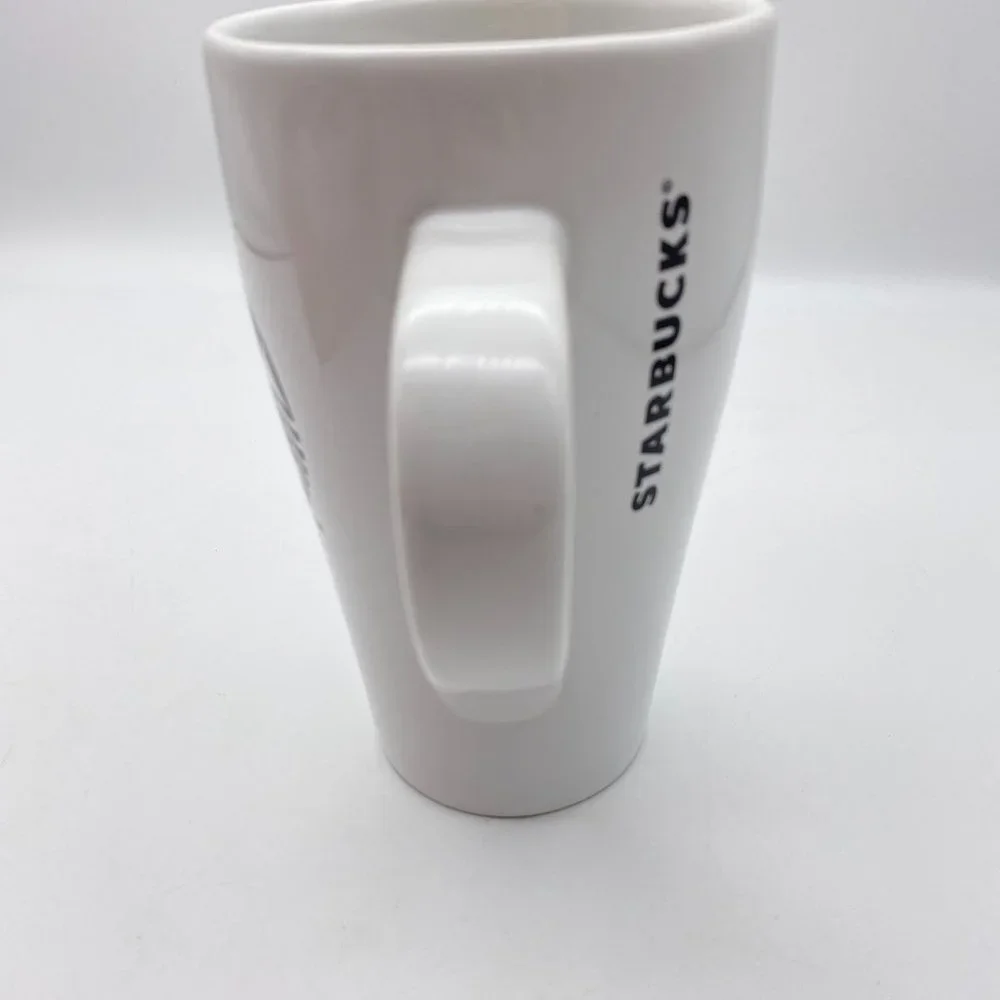 Starbucks 2014 coffee‎ mug white black mermaid 18fl oz tea cup